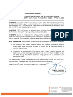 Memorandum Circular No. 2020 - 007 Supplemental Advisory Re - Applications Whose Priority Date Falls From March 16, 2020 To April 14, 2020 PDF