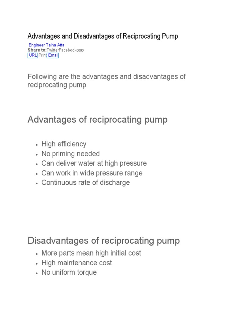 RECIPROCATING PUMP DISADVANTAGES intelligence overview