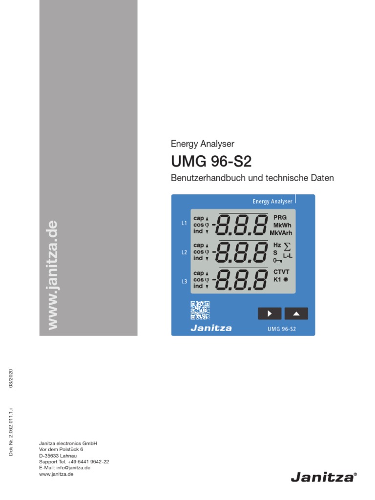 Janitza BHB Umg96s2 de PDF