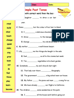 Grammar: The Simple Past Tense: Complete The Sentences With Correct Word From The Box