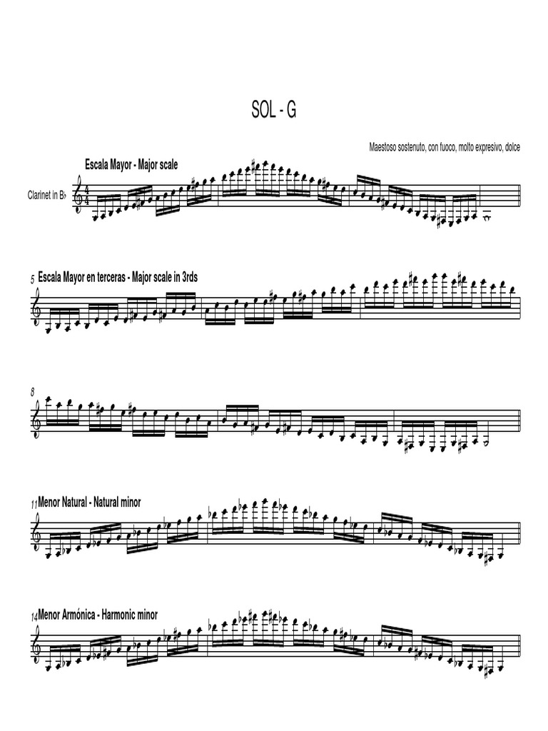 Escalas Sol PDF | PDF | Minor Scale | Pitch (Music)