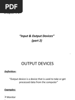 Chapter # 3: "Input & Output Devices" (Part 2)