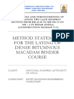 Method Statement For The Laying of Dense Bitumnous Macadam Binder Course