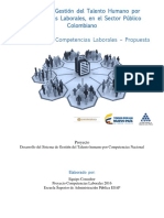Sistema de Gestión Del Talento Humano Por Competencias Laborales, en El Sector Público Colombiano Catálogo de Competencias Laborales - Propuesta