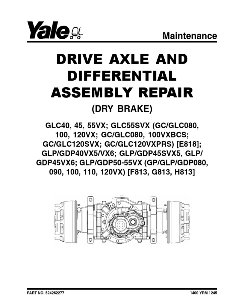 YALE GDP40VX Drive Axle Dry Brake | PDF | Axle | Screw