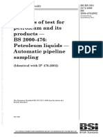 Methods of Test For Petroleum and Its Products - BS 2000-476: Petroleum Liquids - Automatic Pipeline Sampling