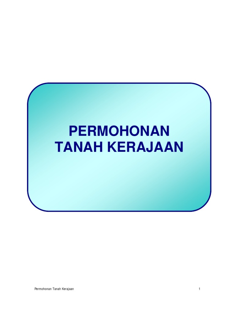 A Permohonantanahkerajaan Pdf