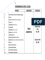 Course Contents Intermediate Step