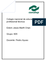 Colegio Nacional de Educación Profesional Técnica Edwin Jesús Marfil Chan Grupo: 605 Docente: Pedro Ayuso