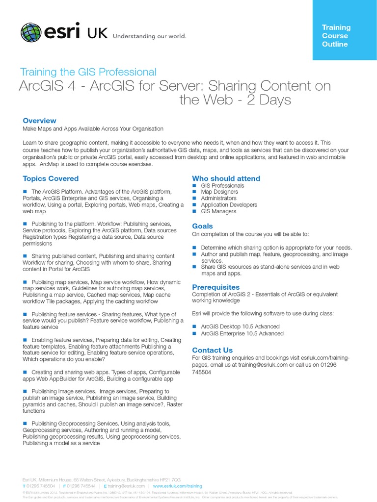 ArcGIS 4 Sharing Content On The Web 10.5 | PDF | Arc Gis | Esri