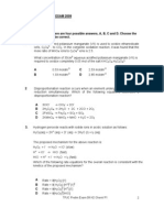 TPJC Prelim Exam 2009 H2 Chemistry Paper 1 Questions