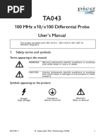 100 MHZ X10/X100 Differential Probe User'S Manual: 1. Safety Terms and Symbols