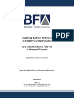 Exploring Business Pathways To Digital Financial Inclusion:: Early Indications From A Field Visit To Ghana and Tanzania
