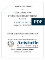 R. Geetha Priya: S Cafe Coffee Shop Business Plan Project Report