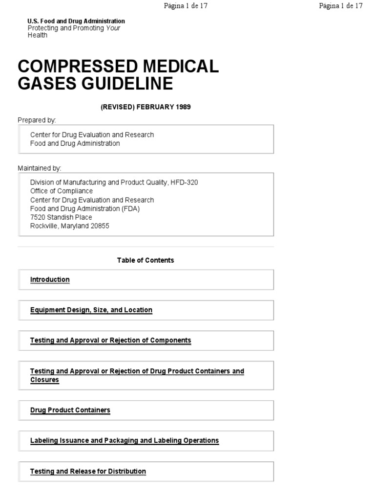 Compressed Medical Gases Guidelines | PDF | Food And Drug ...