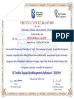 Sudharshan Ramesh: CII Certified Supply Chain Management Professional - "SCM Pro"