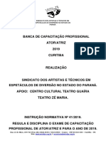 Banca de capacitação para atores e atrizes do SATED-PR