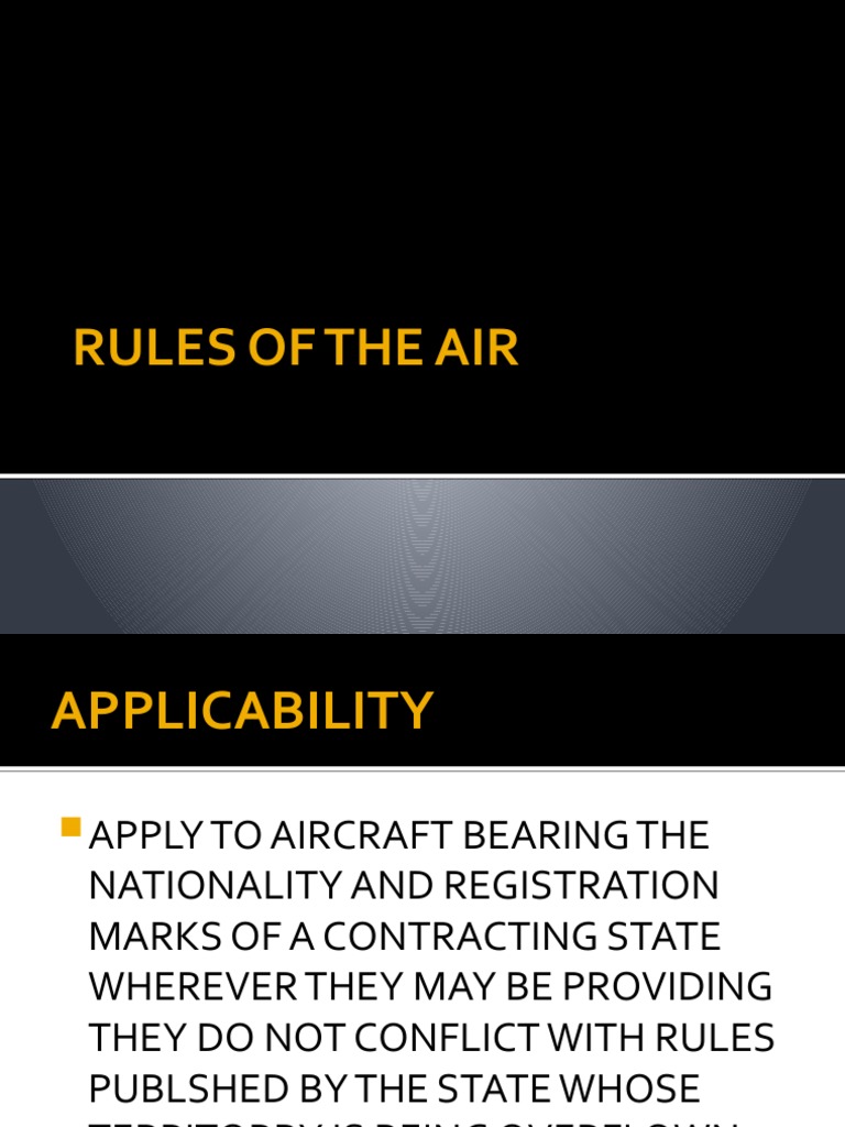 Rules of The Air PDF Visual Flight Rules Instrument Flight Rules