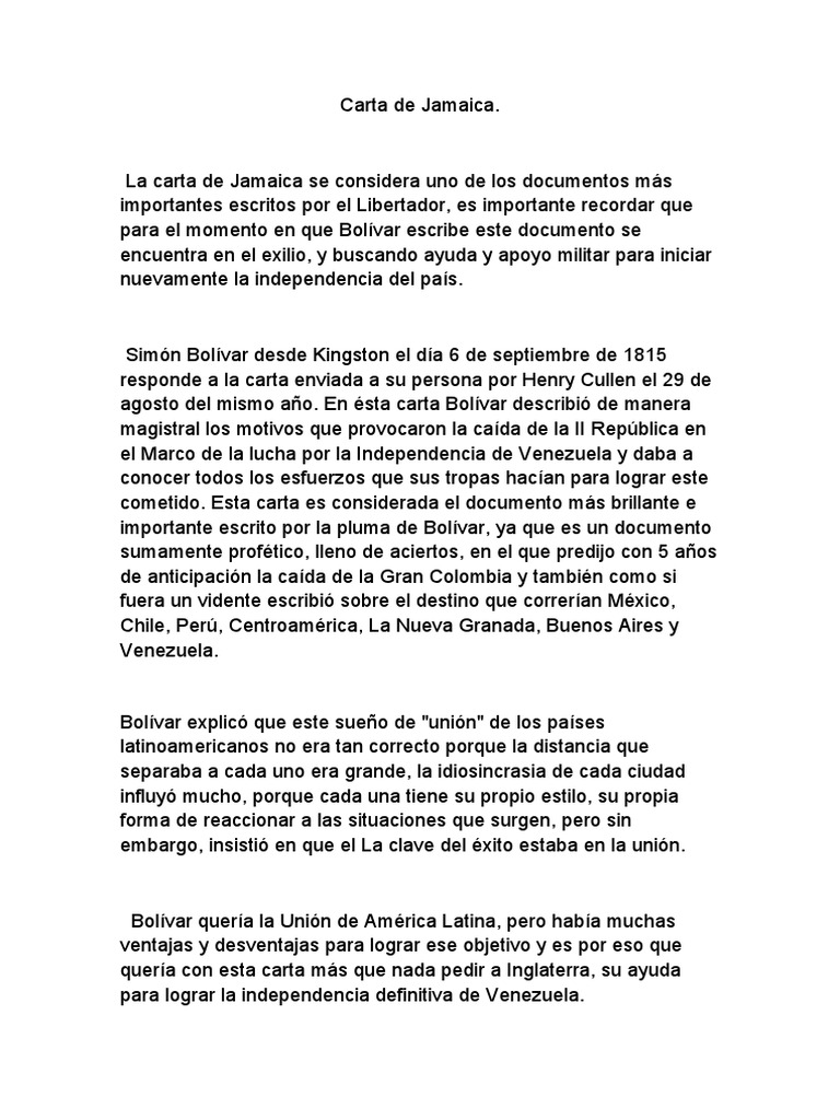 Carta de Jamaica PDF