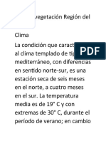 Clima y Vegetación Región Del Maule