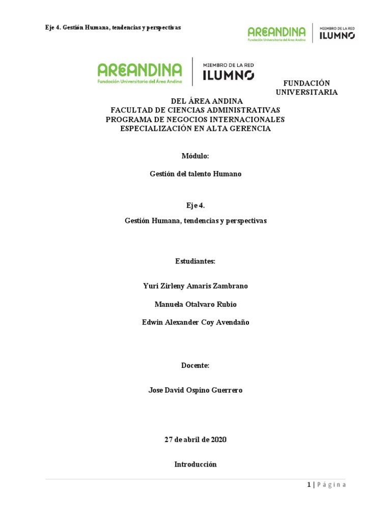 Ensayo Gestion Del Talento Humano Edwin Coy 27 | PDF | Gestión de ...