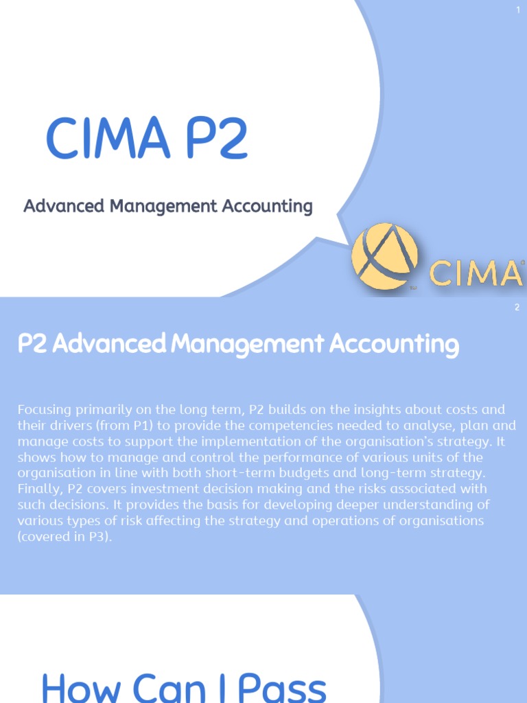 CIMA P2 Exam Preparation Guide | PDF