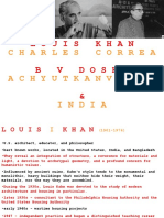 Louis Kahn, Charles Correa, BV Doshi and India