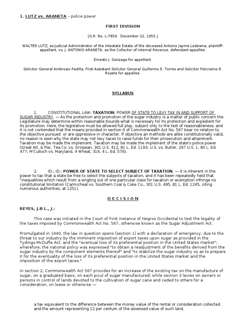 Lutz Vs PDF Taxes Employment