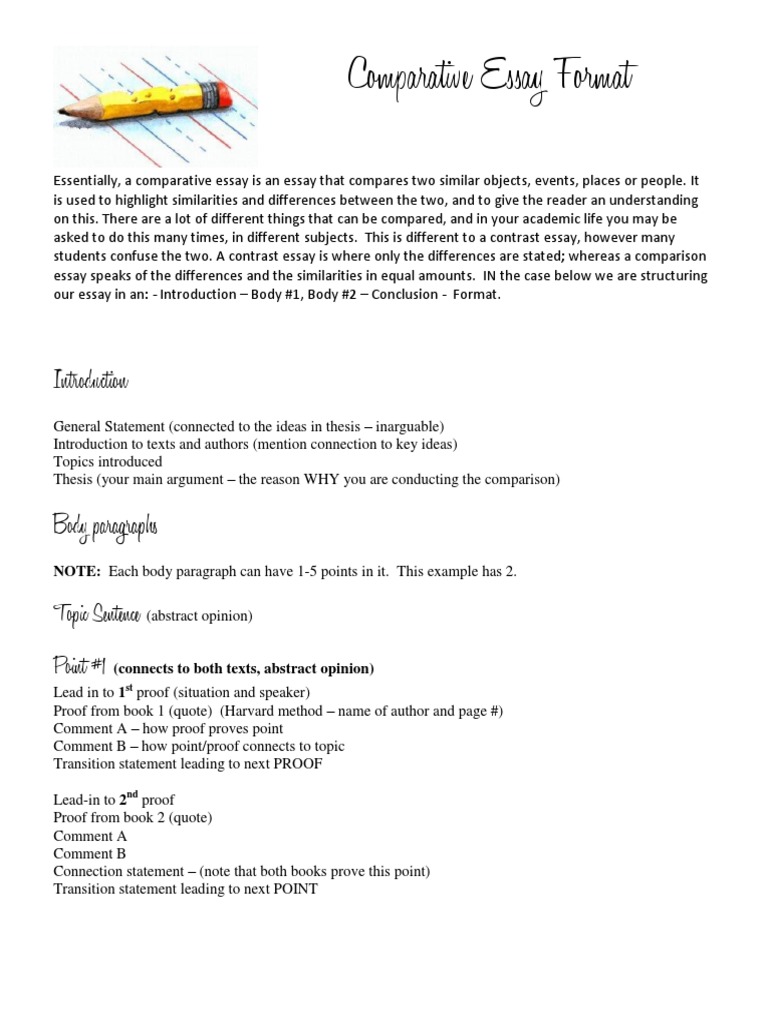 Comparative Essay Structure Guide | PDF | Language Arts & Discipline