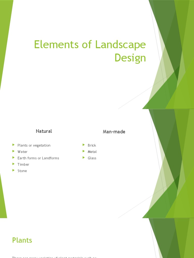Elements of Landscape Design Explained | PDF | Landscape | Gardens