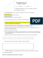 Examen - Español 1° Trimestre 1° Grado