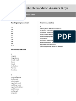 Preint-Intermediate Answer Keys: Communal Table