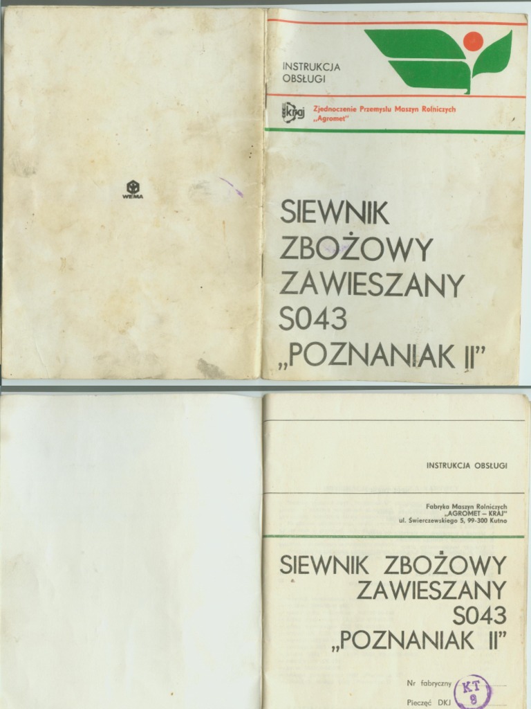 Instrukcja Obslugi Siewnika Poznaniak S043 2 Pdf
