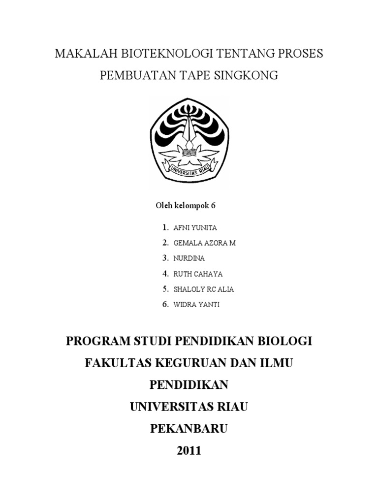 Makalah Tape Singkong