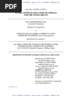 DADT - Opposition to Motion to Hold Appeals in Abeyance