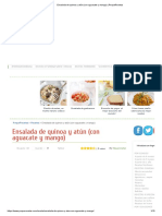Ensalada de quinoa y atún (con aguacate y mango)