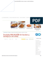 Ensalada MALAGUEÑA de bacalao y naranja (o con atún)