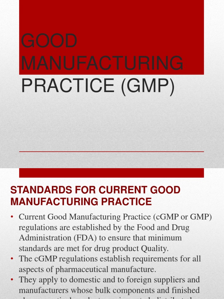 Good Manufacturing Practice (GMP) PDF Pharmacy Medical Prescription