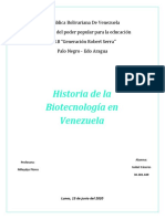 Historia de La Biotecnología en Venezuela