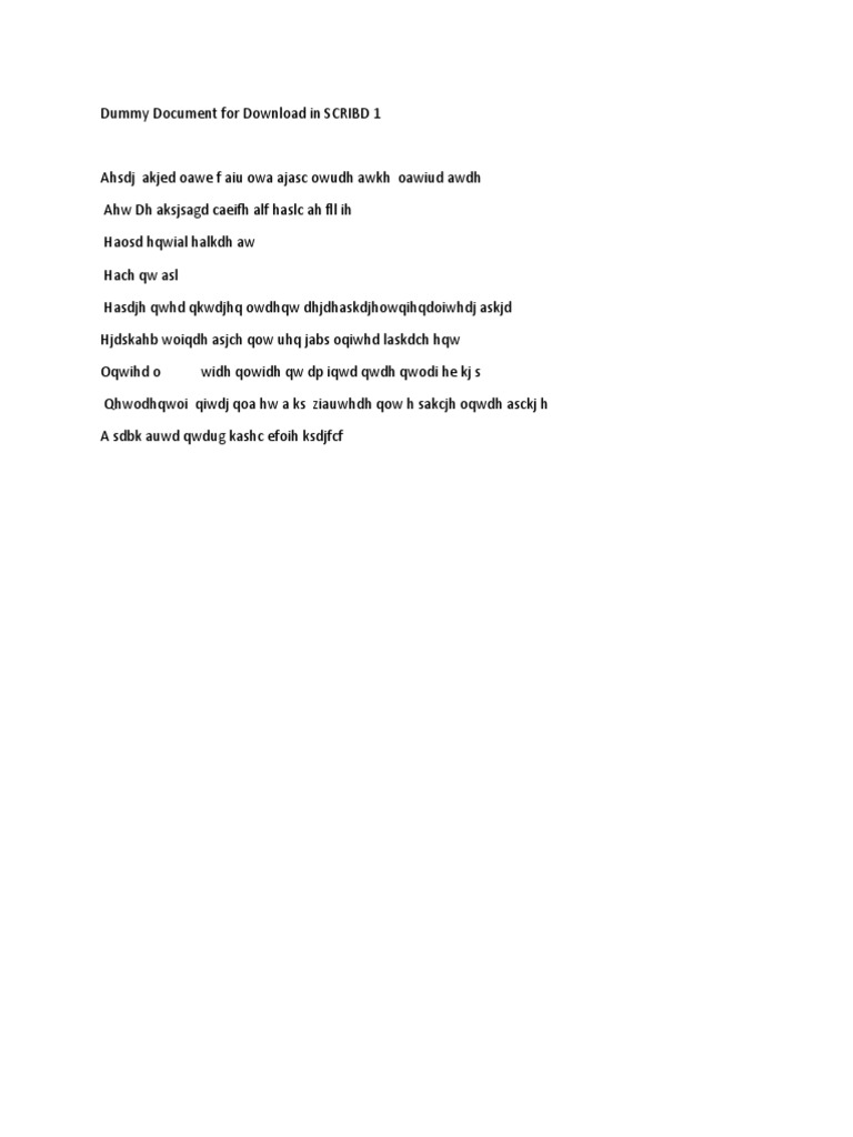 Dummy Document For Download in SCRIBD 1 | PDF | Foreign Language ...