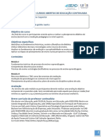 Plano de Ensino. Didadica No Ensino Superior - 68h (Dr. Eniel E. Santo)