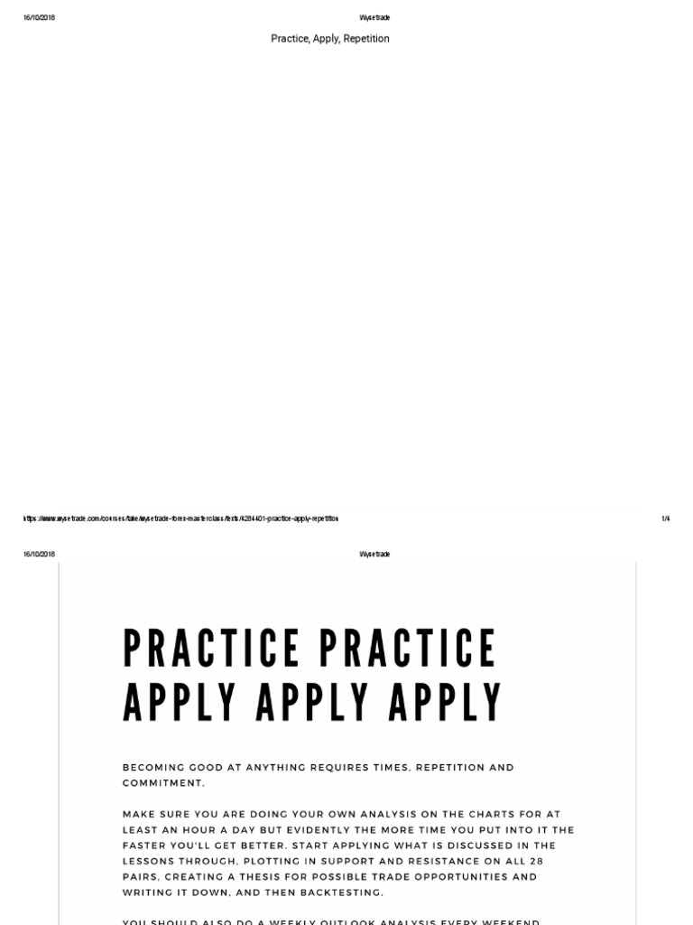 Forex Masterclass: Practice & Apply | PDF