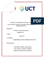 "Año de La Universalización de La Salud" Facultad de Ciencias Contable, Financieras Y Administrativas Profesor