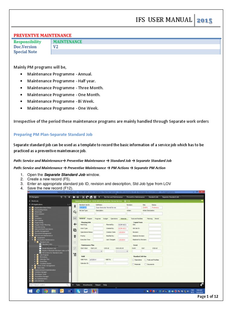 IFS Preventive Maintenance User Guide | PDF | Information Technology ...