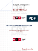 S01.s1 - Ecuaciones Lineales, Cudráticas y Racionales