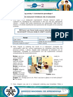 Mesero o El Cliente Clasificando Las Expresiones Del Recuadro en La Columna Correcta