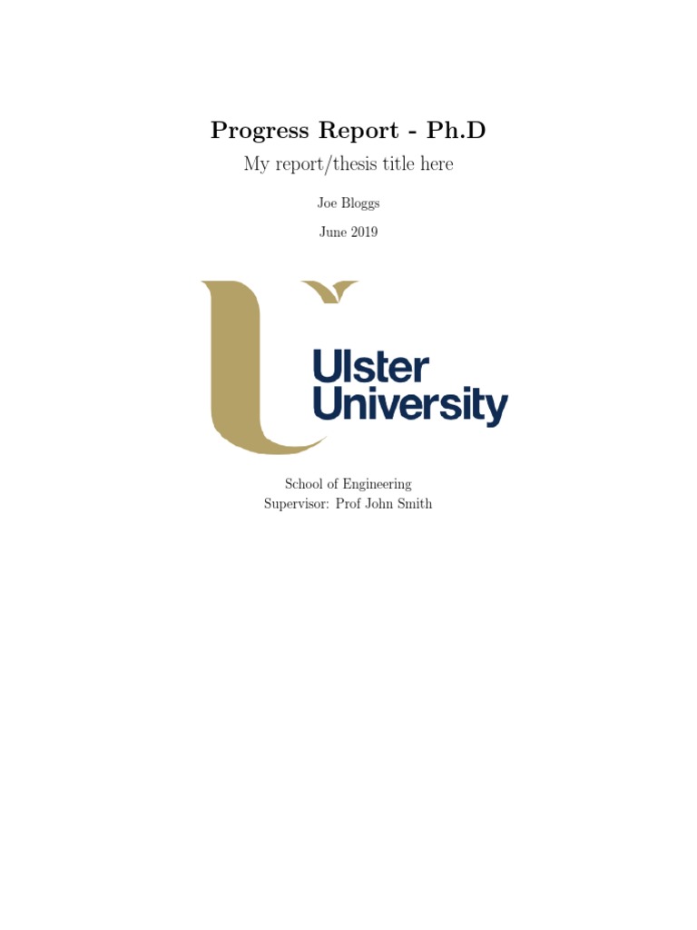 Ph.D. Progress Report - Joe Bloggs | PDF