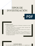 Tipos de Investigación