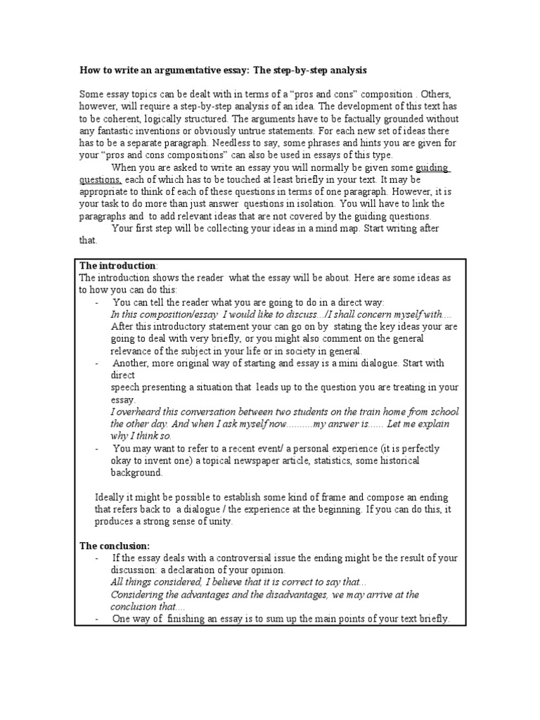 How To Write An Argumentative Essay | PDF | Essays | Paragraph