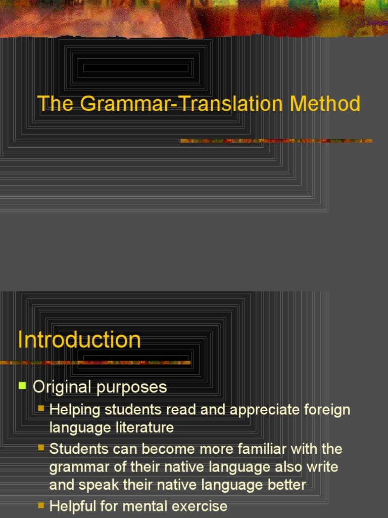 Grammar Translation Method PDF Second Language Question